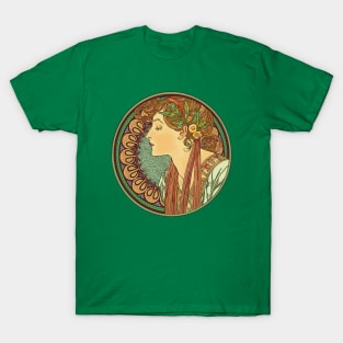 Mucha cameo (on mint) T-Shirt